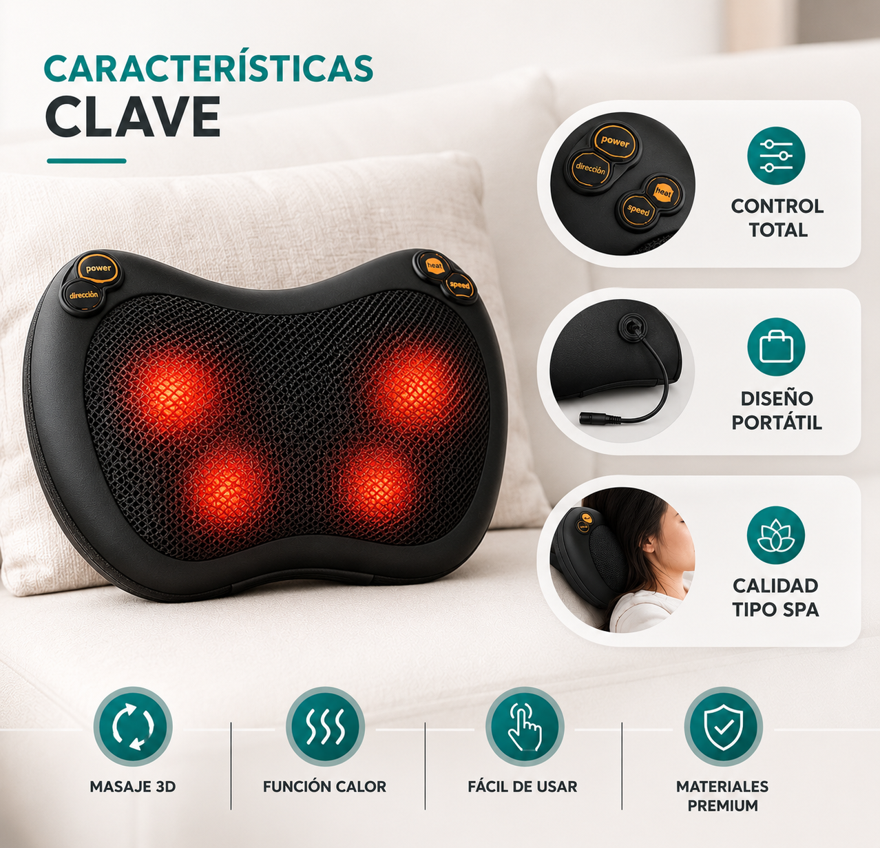 Almohada Masajeadora Premium