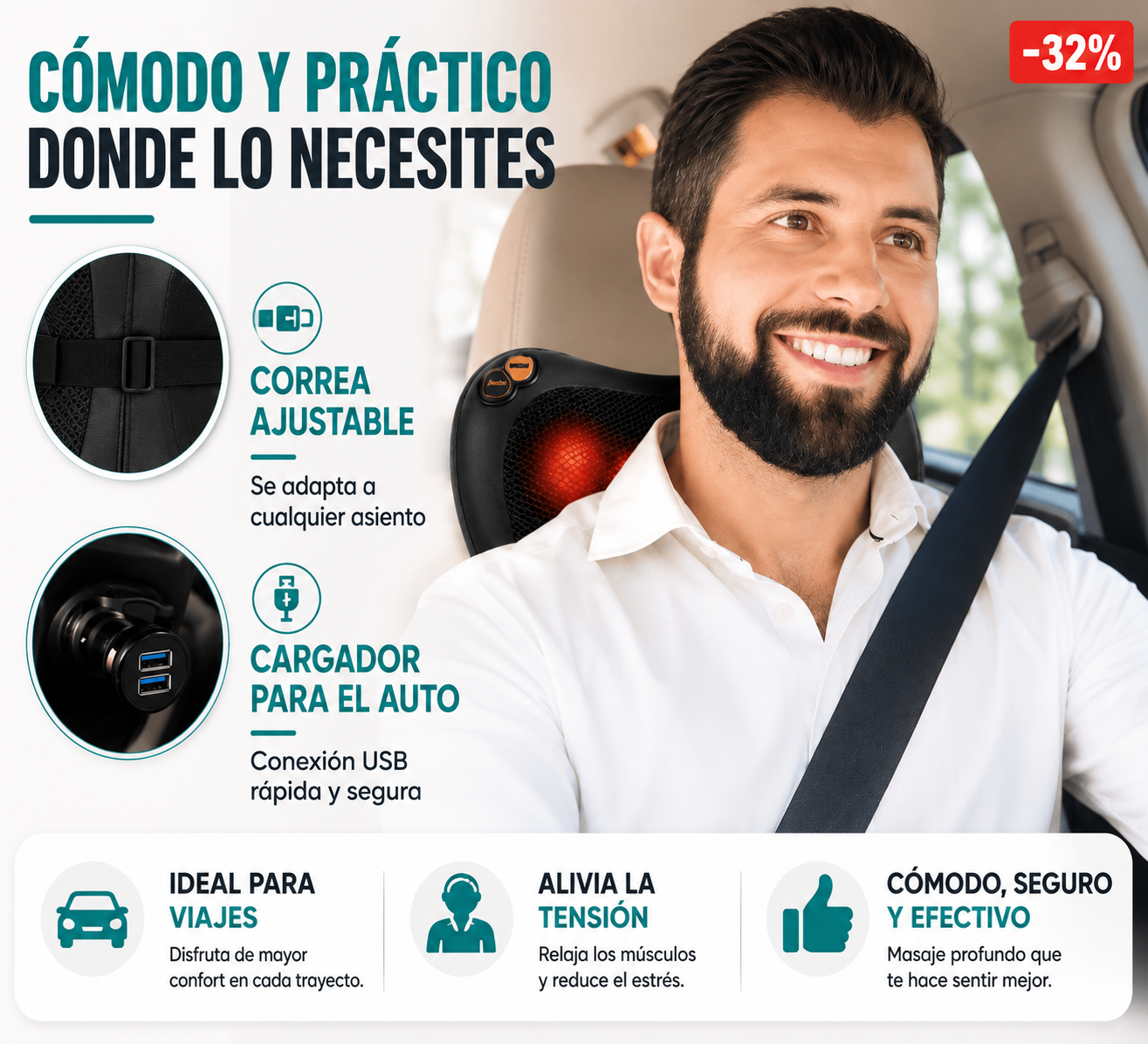 Almohada Masajeadora Premium